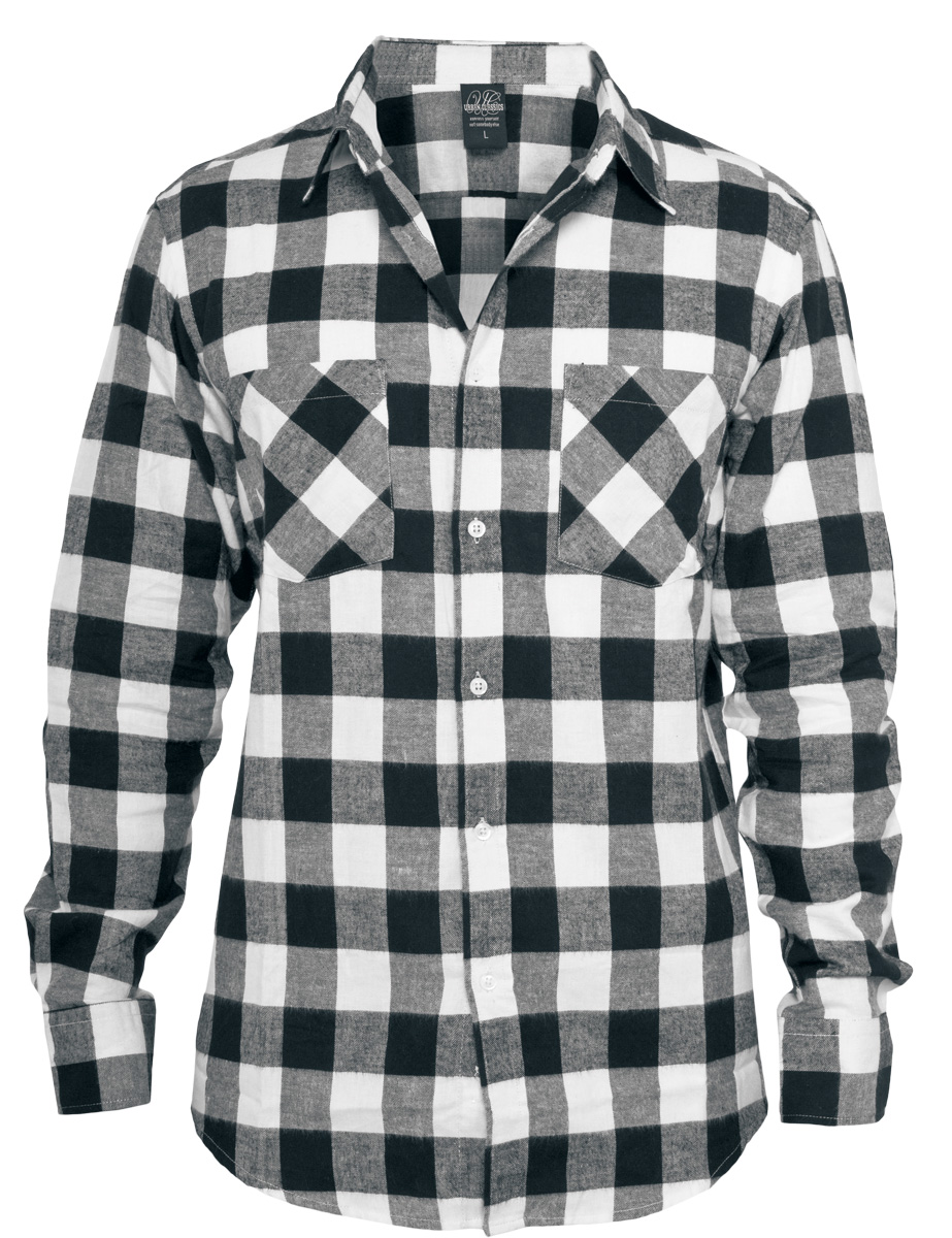 Flanellhemd - Checked Flanell - XL bis 3XL - für Männer - Größe 3XL - schwarz/weiß - Männer - male