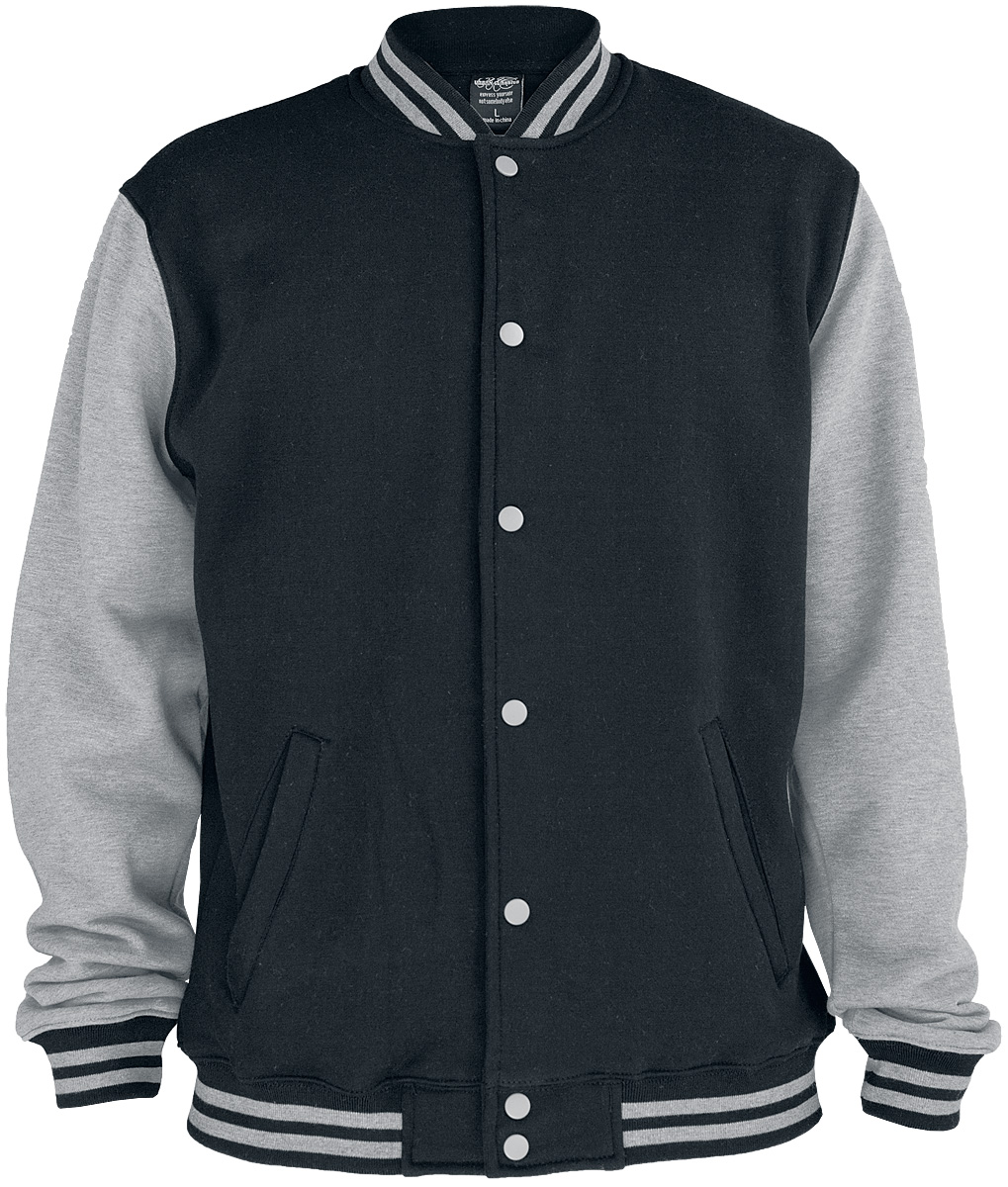 Urban Classics - Rockabilly Collegejacke - 2-Tone College - S - für Männer - Größe S - schwarz/grau