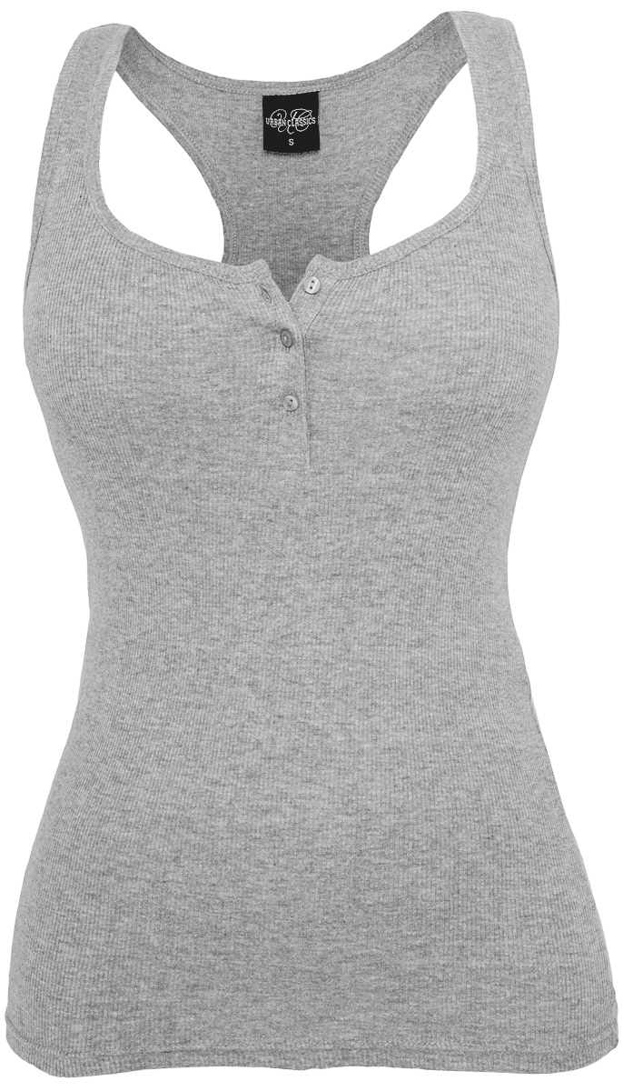 4051243027183 - Ladies Button Tanktop Top grau in L