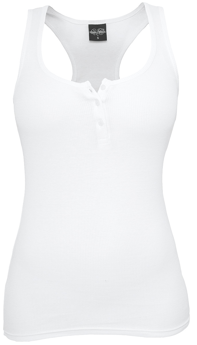 Top de Urban Classics - Ladies Débardeur Button - XS à 5XL - pour Femme - blanc