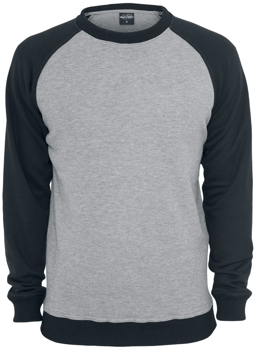 4053838009604 - 2-Tone Raglan Crewneck Sweatshirt grau schwarz in XXL